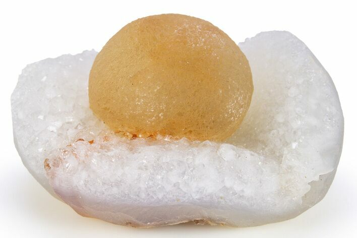 Botryoidal Yellow-Orange Fluorite on Quartz - India #306006